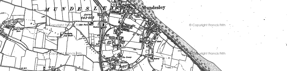 Old map of Mundesley in 1905