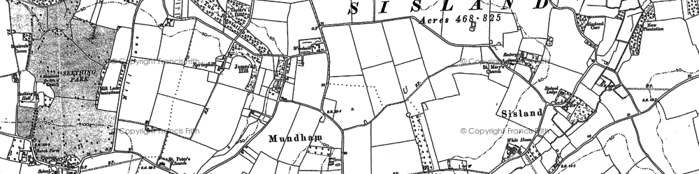 Old map of Mundham in 1884