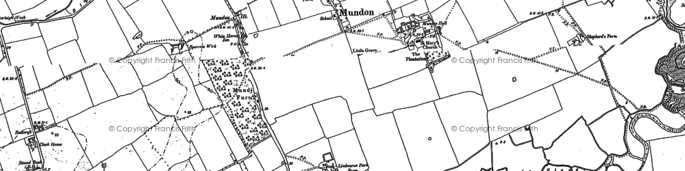 Old map of Mundon in 1895