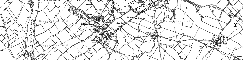 Old map of Munslow in 1883
