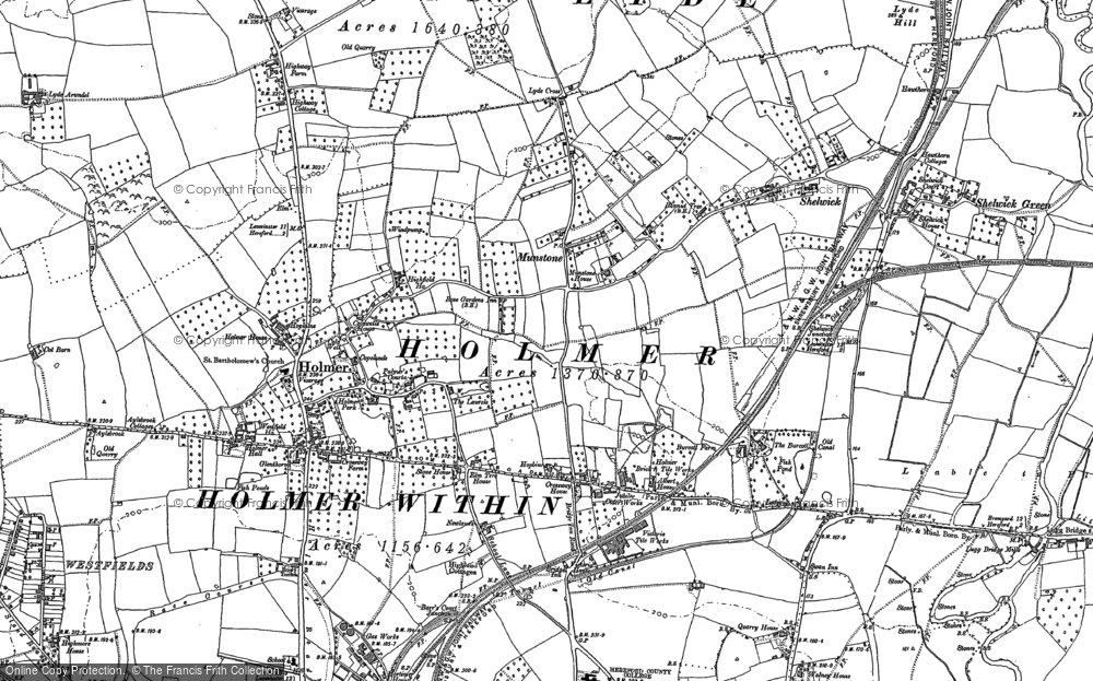 Old Map of Munstone, 1885 - 1886 in 1885
