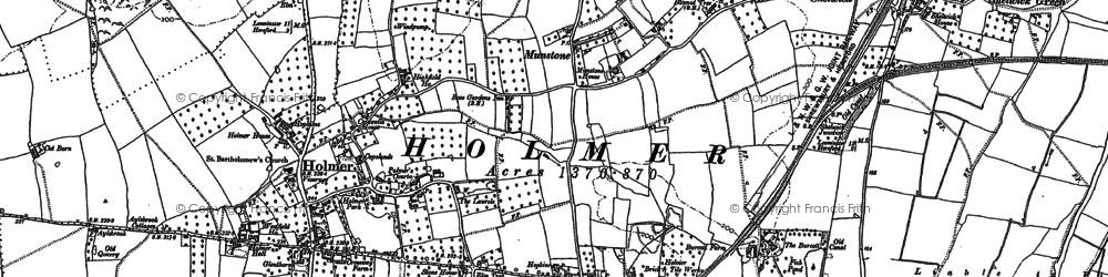 Old map of Munstone in 1885