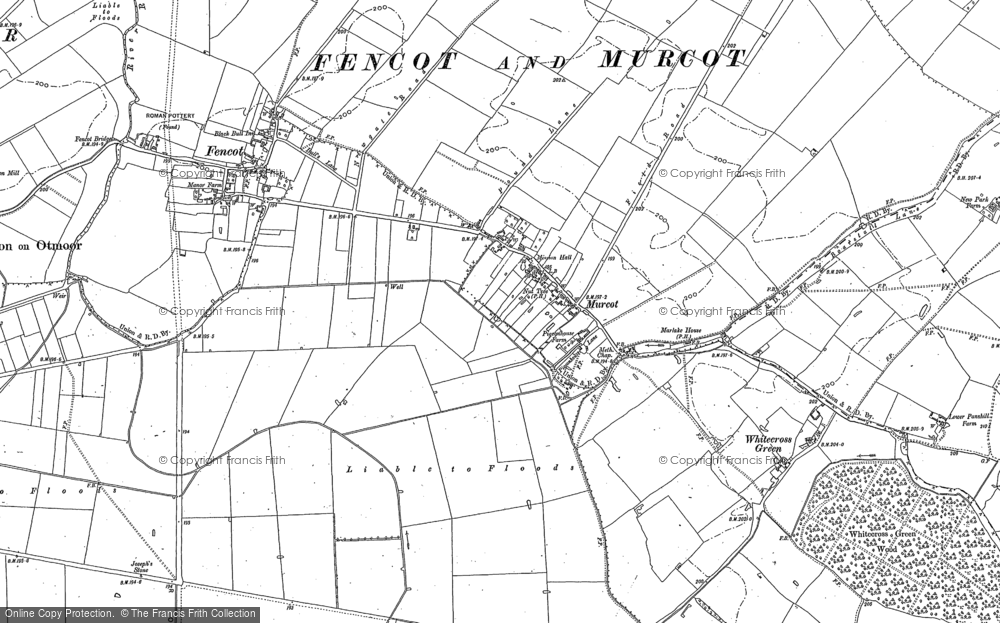 Old Map of Historic Map covering Whitecross Green in 1919