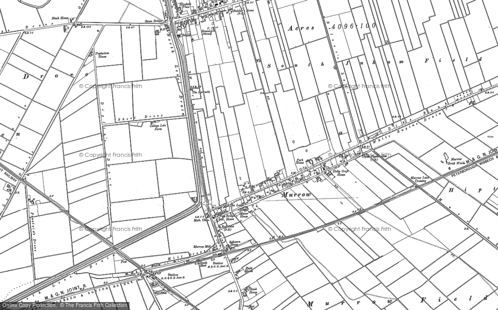 Old Map of Murrow, 1886 in 1886
