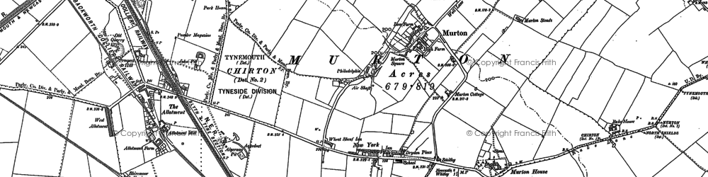 Old map of Murton in 1895