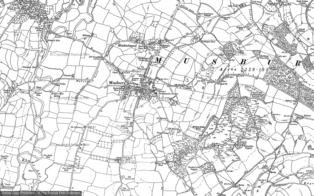 Old Map of Historic Map covering Bulmoor Cross in 1887