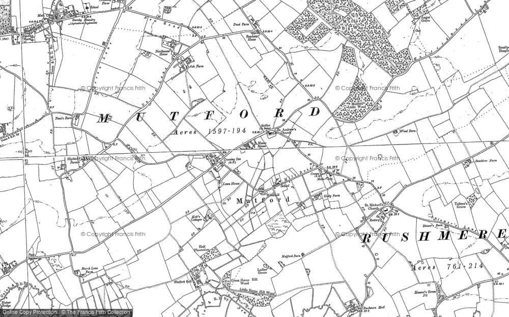 Old Map of Historic Map covering Boundary Dyke in 1903
