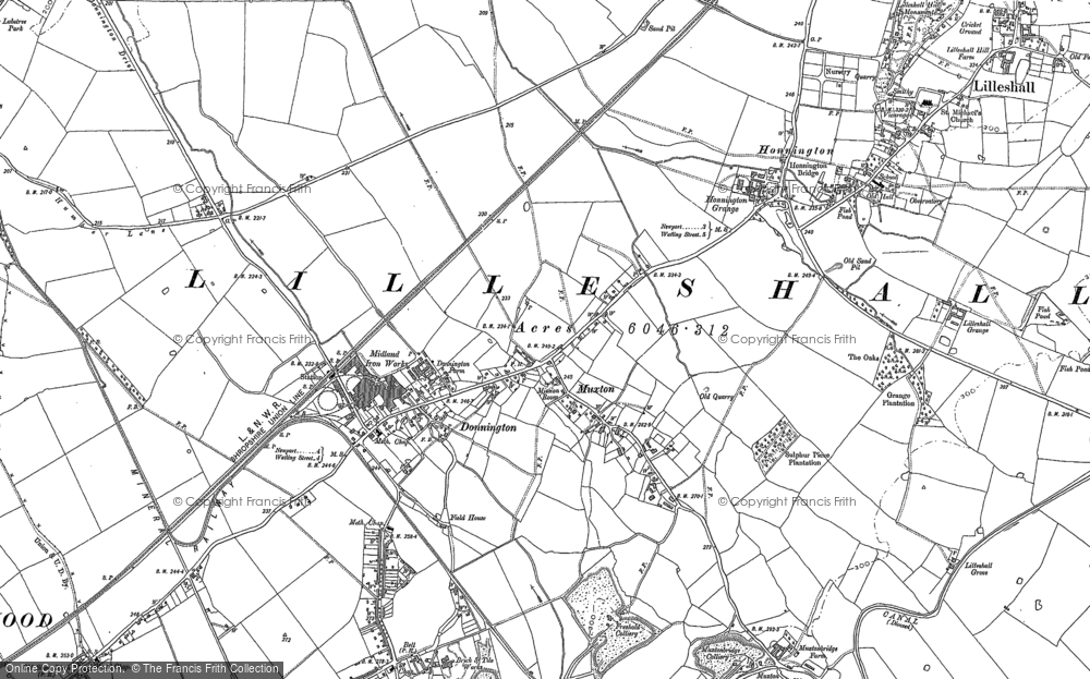 Old Map of Historic Map covering Lilleshall Grove in 1881