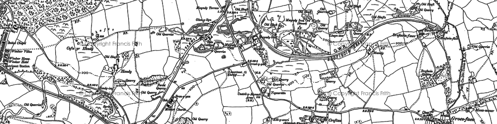 Old map of Mwyndy in 1898