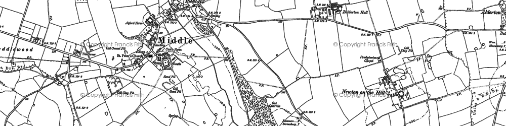 Old map of Brandwood Ho in 1880