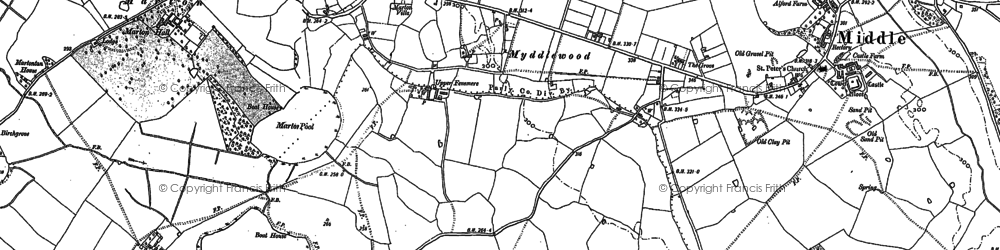 Old map of Myddlewood in 1880
