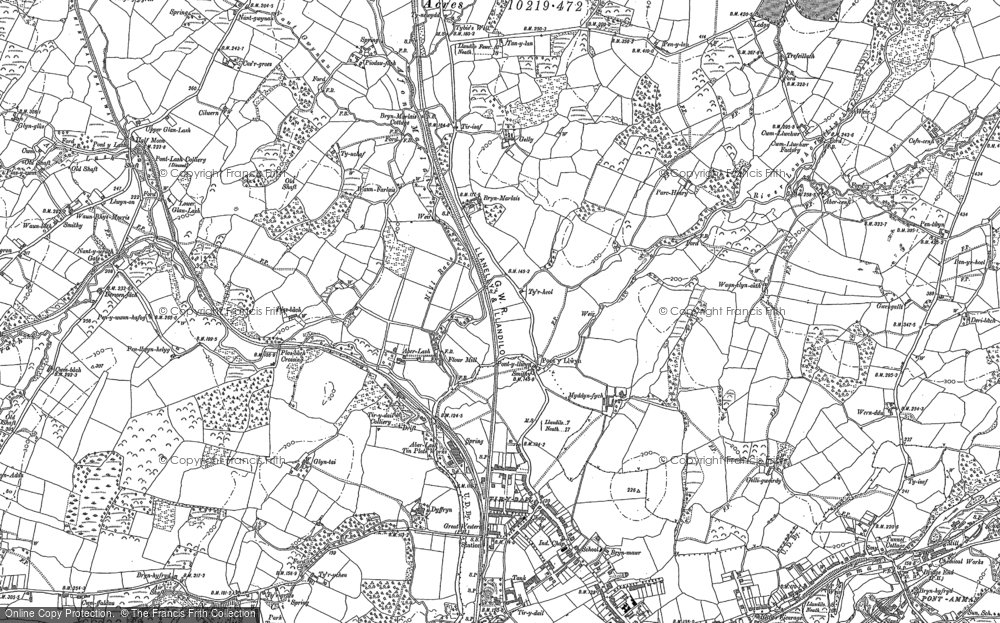 Old Map of Historic Map covering Tir-y-dail in 1898