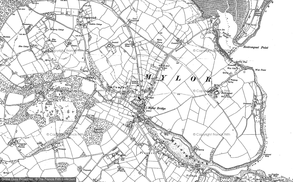 Old Map of Historic Map covering Woodlands in 1878