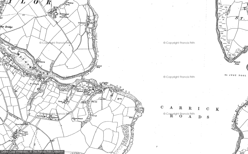 Old Map of Mylor Churchtown, 1879 - 1906 in 1879