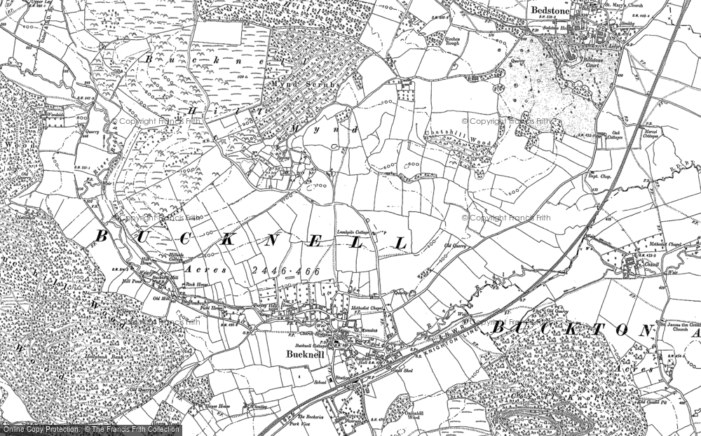 Old Map of Mynd, 1887 - 1902 in 1887