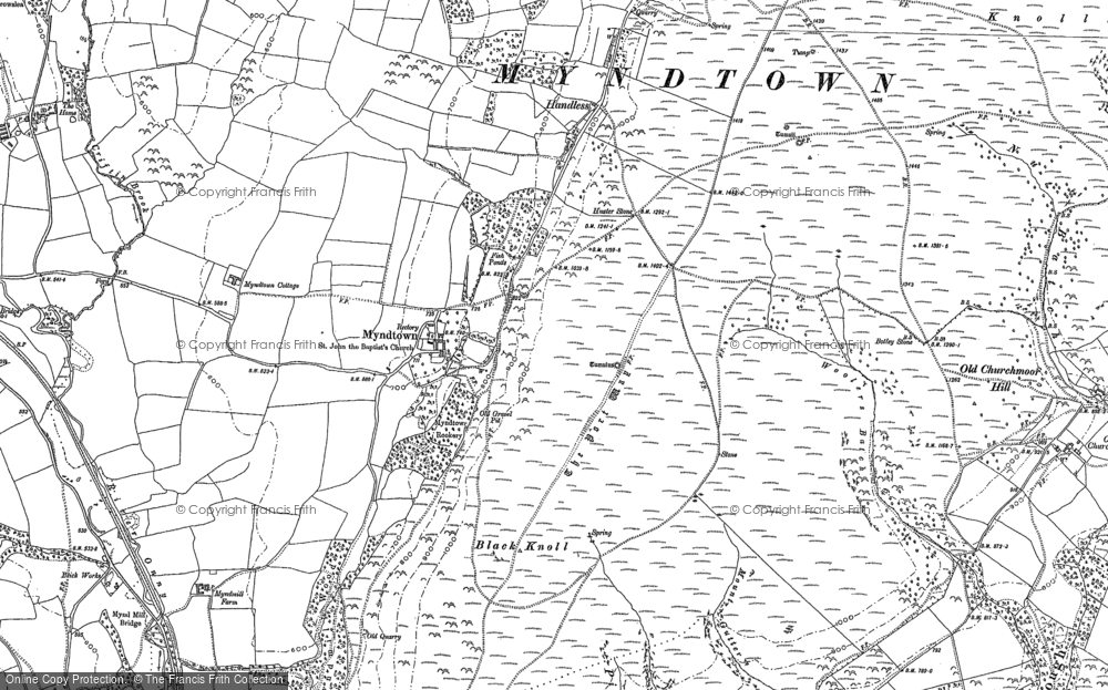 Old Map of Myndtown, 1883 in 1883