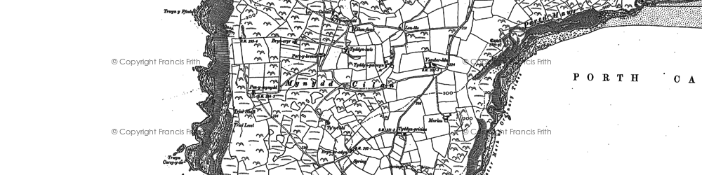 Old map of Mynydd Gilan in 1888