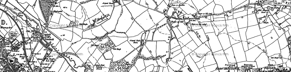 Old map of Mynydd Isa in 1898