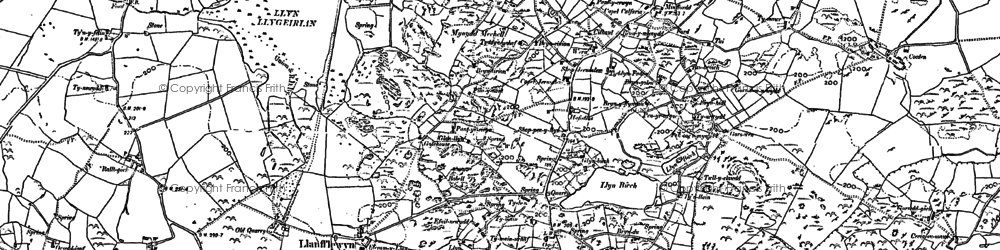 Old map of Llanfflewyn in 1886