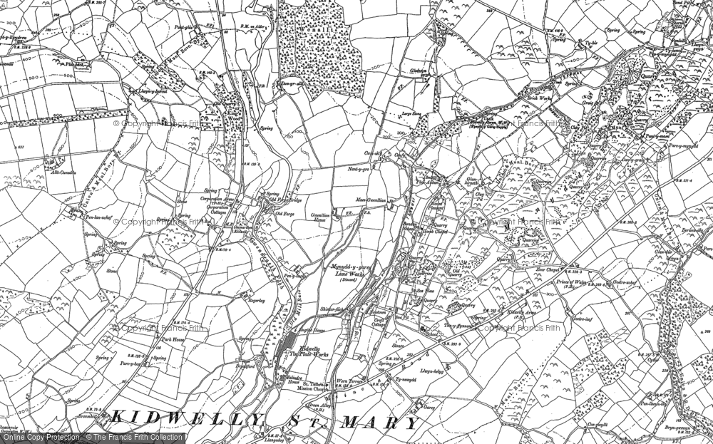 Old Map of Mynyddygarreg, 1887 in 1887