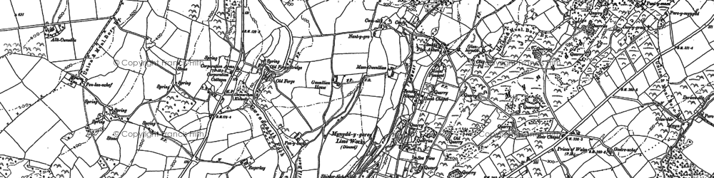 Old map of Llangadog in 1887