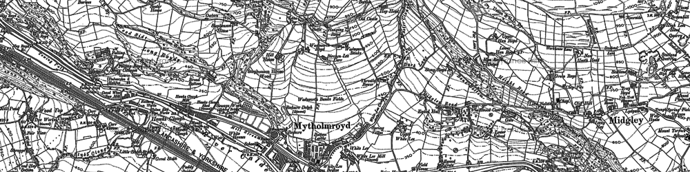 Old map of Mytholmroyd in 1892