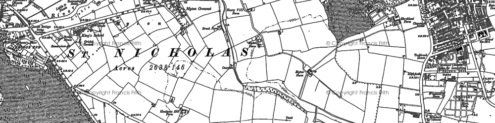 Old map of Myton in 1885