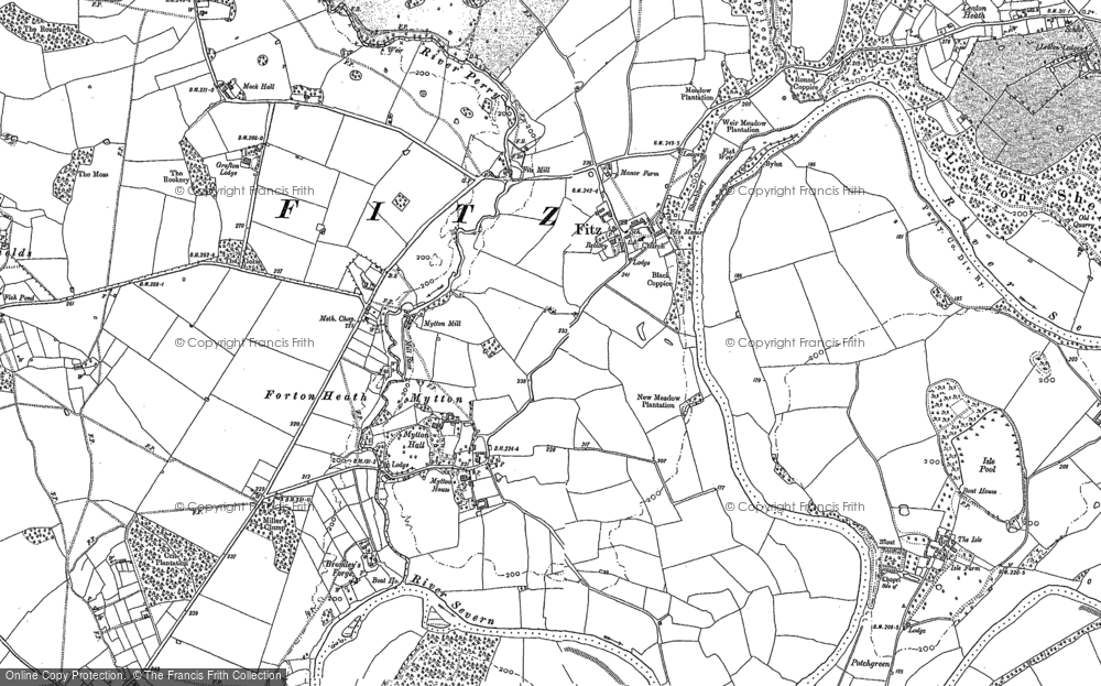Old Map of Mytton, 1881 in 1881