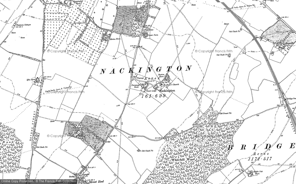 Old Map of Nackington, 1896 in 1896