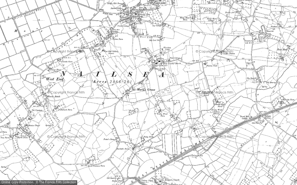 Old Map of Nailsea, 1883 in 1883