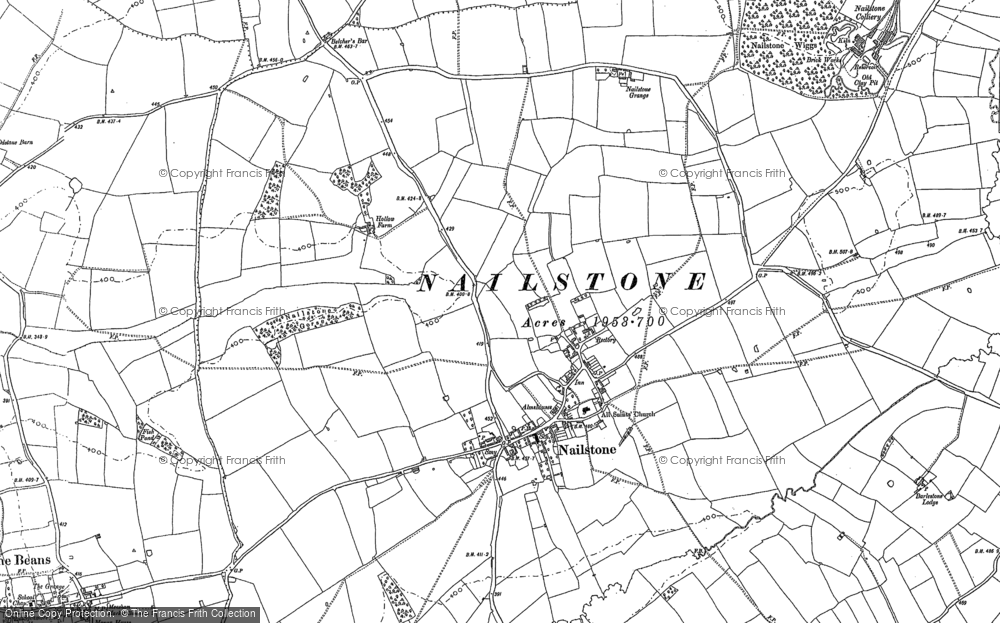 Old Map of Nailstone, 1885 in 1885