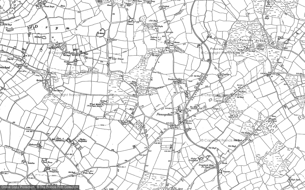 Old Map of Nancegollan, 1877 - 1907 in 1877