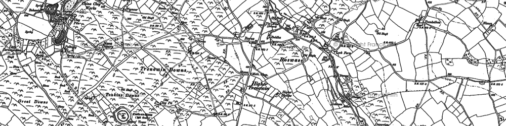 Old map of Nancledra in 1877