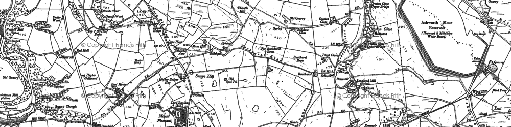 Old map of Ashworth Moor Resr in 1891