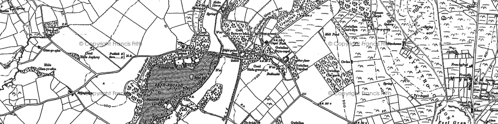 Old map of Afon Horon in 1888