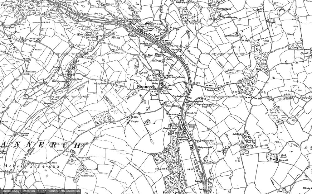 Old Map of Historic Map covering Penbedw in 1898