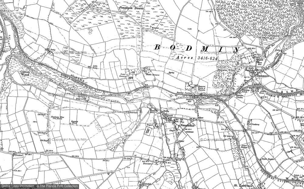 Old Map of Historic Map covering Boscarne in 1880