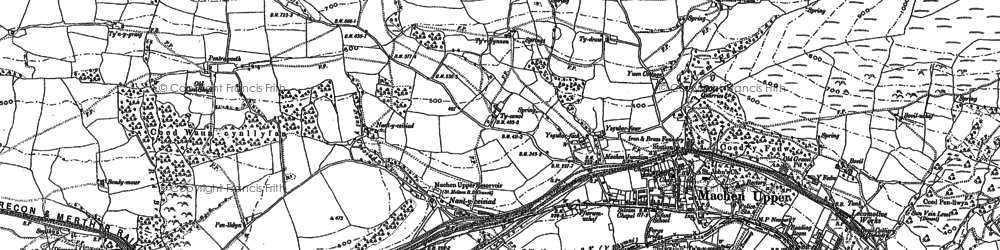 Old map of Nant-y-ceisiad in 1915