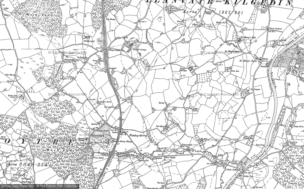 Old Map of Nant-y-derry, 1899 in 1899