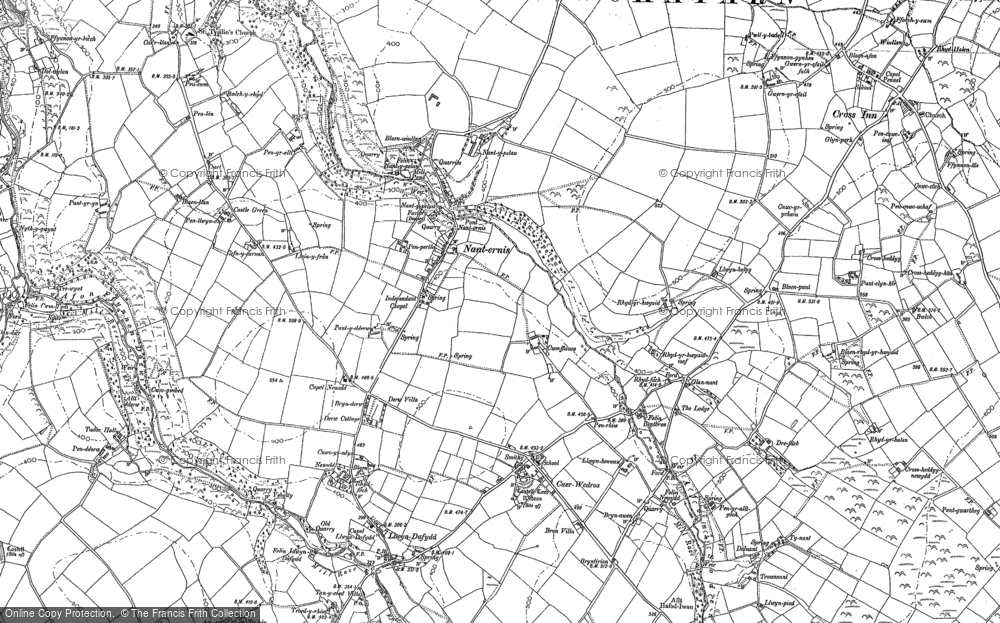 Old Map of Historic Map covering Brynonnen in 1904