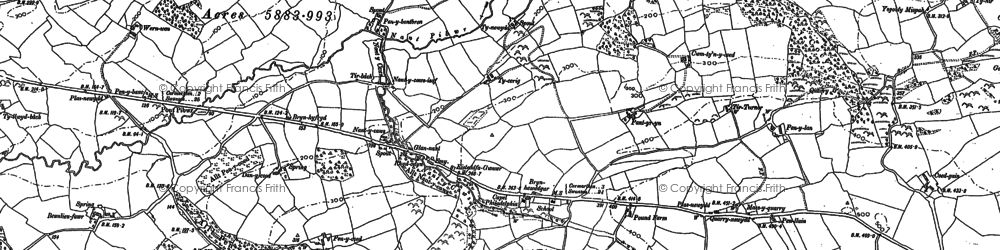 Old map of Blaenisfael in 1886