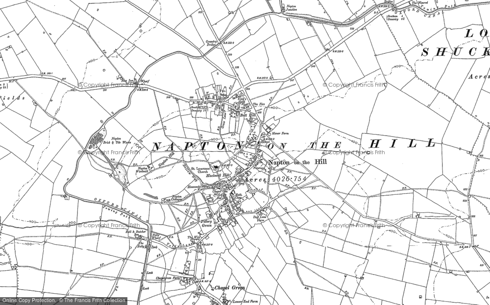 Old Map of Napton on the Hill, 1885 - 1904 in 1885
