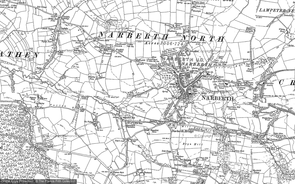 Old Map of Narberth, 1887 in 1887