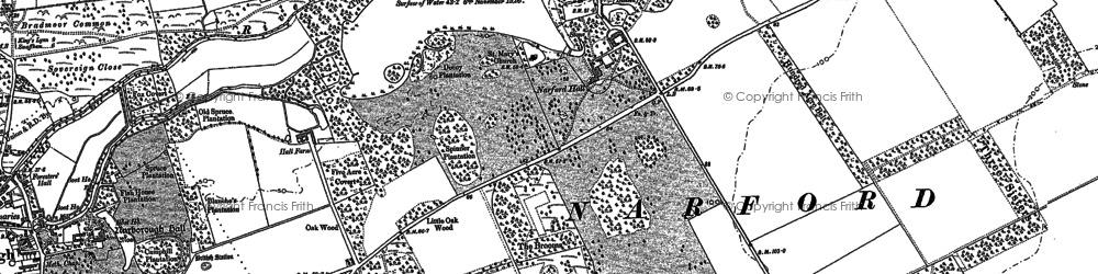 Old map of Bradmoor Plantn in 1883