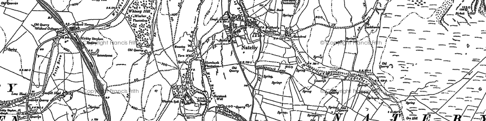 Old map of White Brackens Ho in 1885