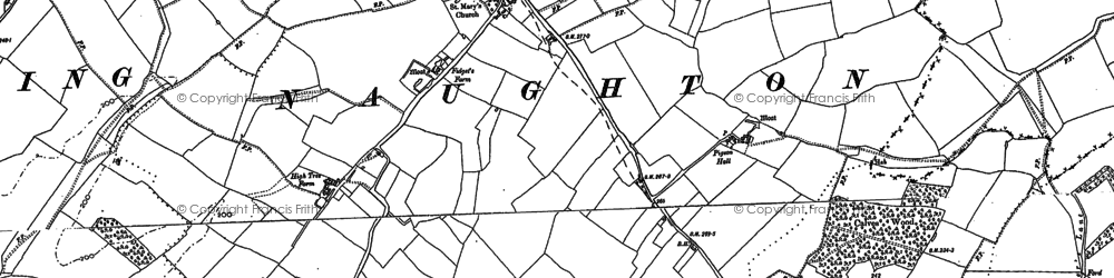Old map of Naughton in 1884