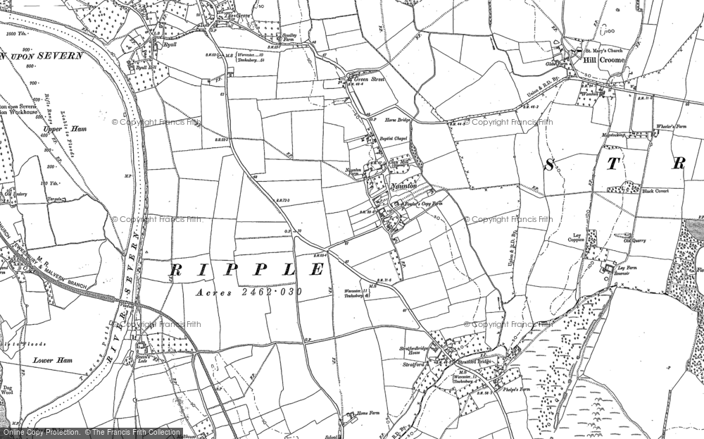 Old Map of Naunton, 1883 - 1884 in 1883