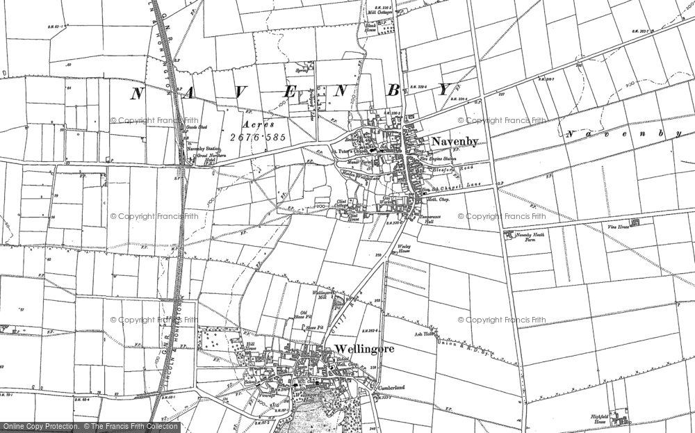 Old Map of Navenby, 1886 in 1886