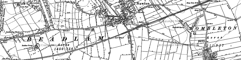 Old map of Boon Woods in 1891