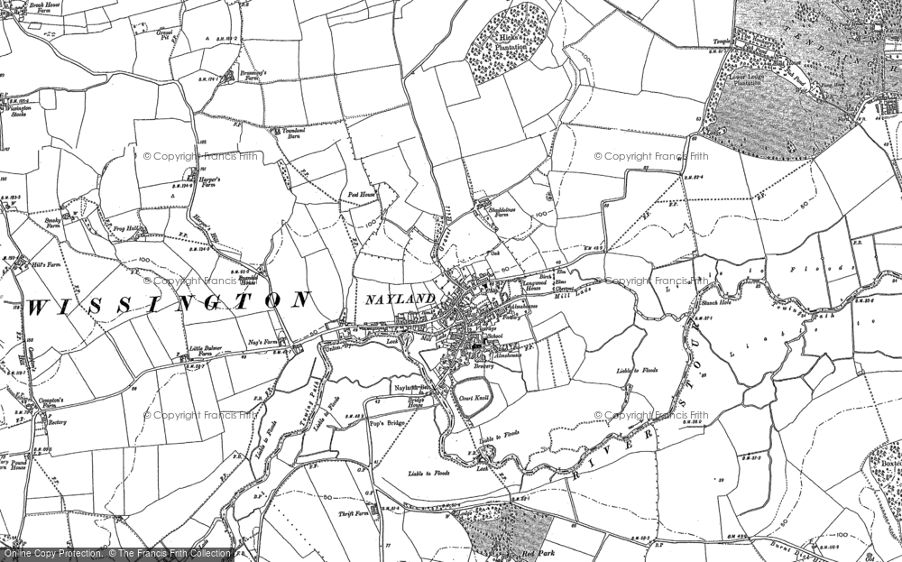 Old Map of Historic Map covering Windyridge in 1885